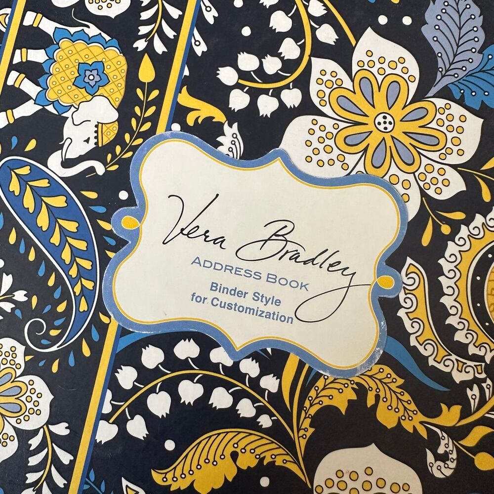 Vera Bradley Address Book Binder Style Ellie Blue Pattern Item #11616 NEW - Picture 3 of 7